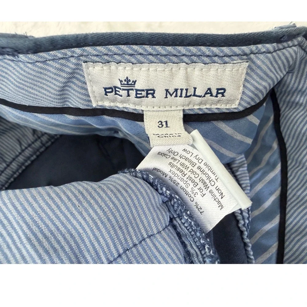 Peter Millar Crown 5-Pocket Pants Mens 31 Blue Cotton Modal Stretch Straight Leg